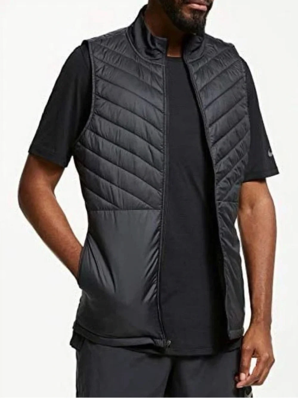 Nike Black Quilted Sleeveless Performance Vest
